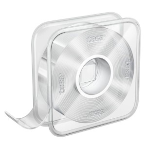 Tesa Universal-Klebeband, doppelseitig, mit Abrollhilfe. Transparentes Nano-Power Klebeband.