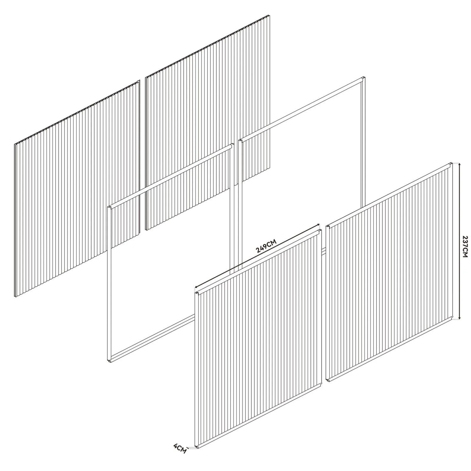Weide WPC Sichtschutzwand Anthrazit – Lamellenwand für Pergola | modular & wetterfest_5