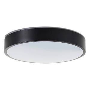 Smarte LED-Deckenleuchte Vadin, schwarz/weiß, Ø 33cm. Moderne Lampe mit einstellbarer Lichtfarbe und Fernbedienung.