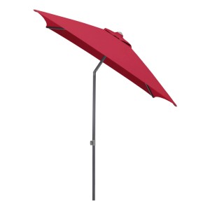 Roter Kettler Marktschirm EASY PUSH mit Knickfunktion für Garten & Terrasse.