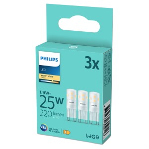 Philips G9 LED Leuchtmittel, 1,9 W, 3er-Pack. Warmweißes Licht für Wohnräume.