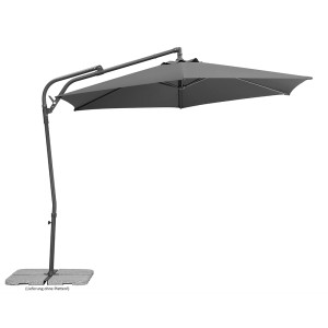 Anthrazitfarbener Schneider Ampelschirm Genua mit Neigungsfunktion und Kurbelmechanismus.