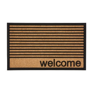 Astra Türmatte 'Welcome' mit Streifenmuster, Natur, 45x75 cm. Fußmatte für den Eingangsbereich.