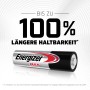 Energizer Mignon AA Batterie mit bis zu 100% längerer Haltbarkeit.