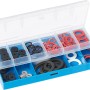LUX Dichtungssortiment, 84-teilig, in blauer Kunststoffbox mit diversen Dichtungsringen und Heizungsschlüssel.