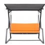 Orangefarbenes Kissen für Hollywoodschaukel, 120x60x7cm, für 2-Sitzer Gartenschaukel.
