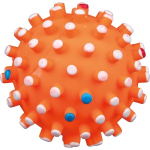 Oranger Jollypaw Igelball aus Vinyl mit Noppen, ein Apportierspielzeug für Hunde.