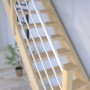 StarWood Treppe Korfu Fichte Gerade Holz-Edelstahl-Geländer Weiß L_4