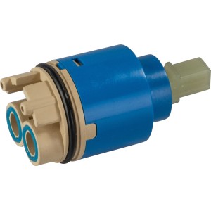 Keramikkartusche 35mm für Waschtischarmatur, blau/beige, Ersatzteil zur Durchfluss- und Temperaturregelung.