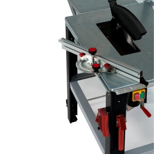 Metabo Tischkreissäge TKHS 315 C 2,0 WNB mit Untergestell und Sägeblattschutz.