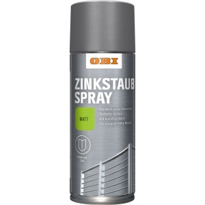 OBI Zinkstaub Spray, Grau matt, 400ml Dose für Rostschutz auf Metall und Zink.