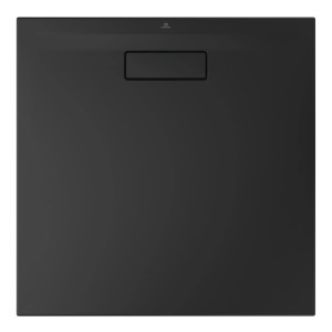 Quadratische, schwarze Ideal Standard Duschwanne Extraflach 80x80 cm aus Acryl.