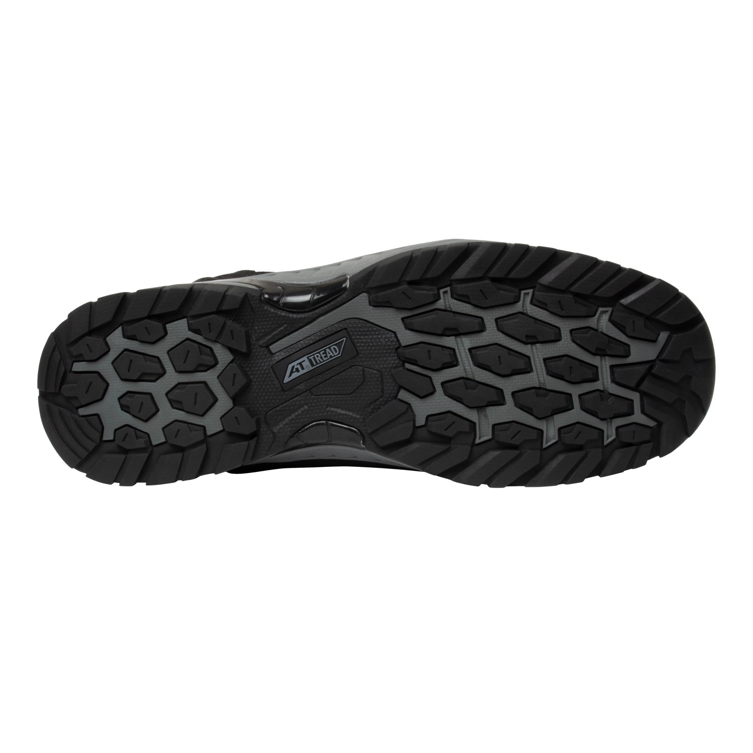 Sohle des schwarzen New Balance Sicherheitsstiefel Allsite S3 Gr. 40 mit AT Tread Profil.