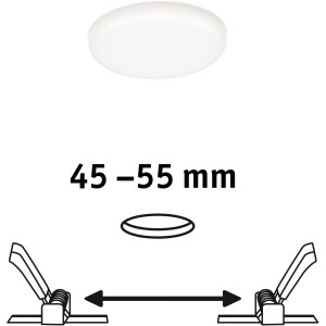 Paulmann LED Einbaupanel Veluna VariFit, rund, 75mm, mit flexiblen Klemmfedern.