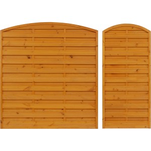 Sichtschutzzaun Element München, Pinie, 180x180cm, geriffelte Bretter, blickdicht.