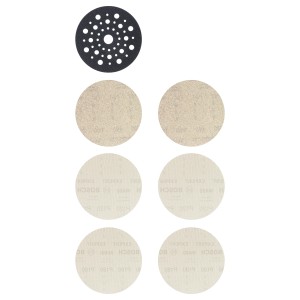 Bosch Expert Schleifblatt-Set M480, 7-teilig, Ø 125mm, Körnung K80-180 für Exzenterschleifer.