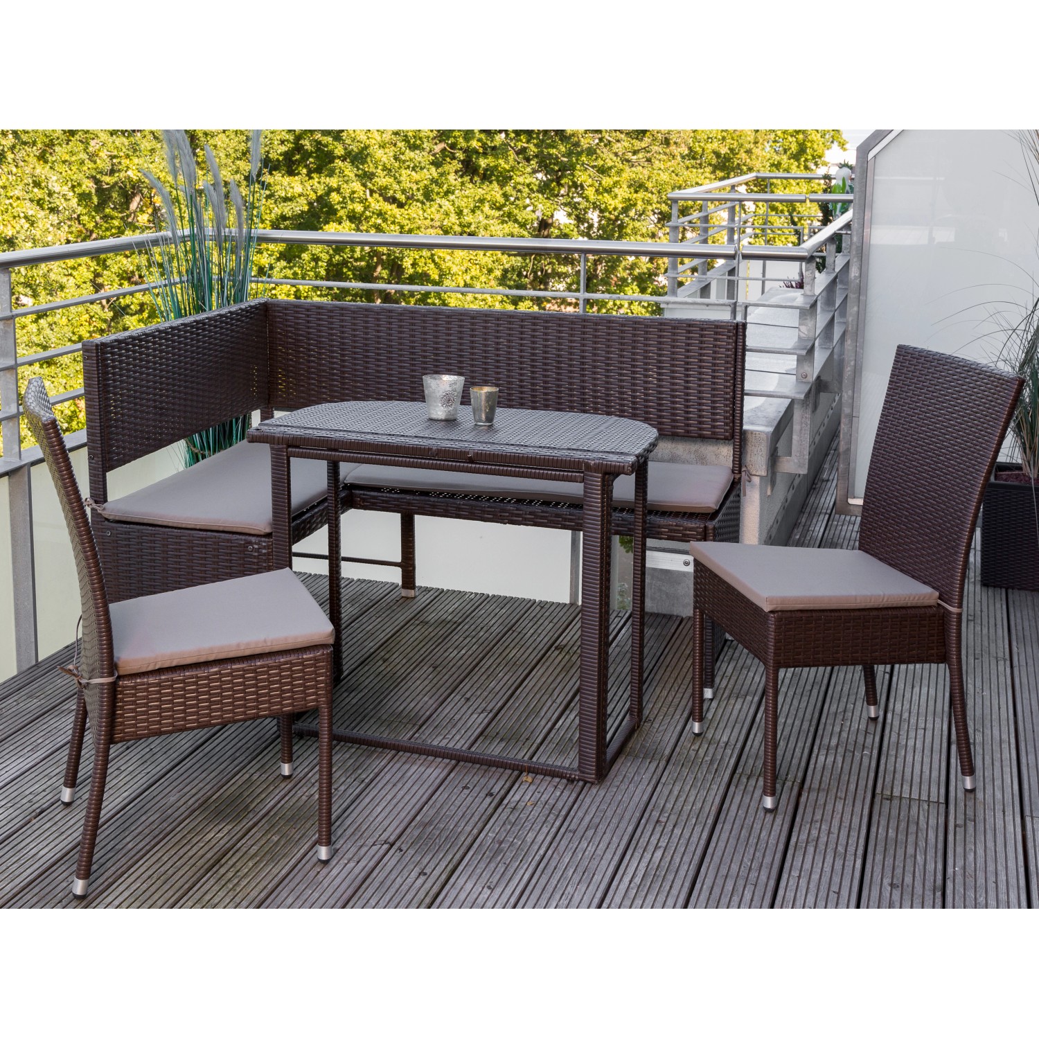 GartenEckbankSet 7tlg Braun kaufen bei OBI