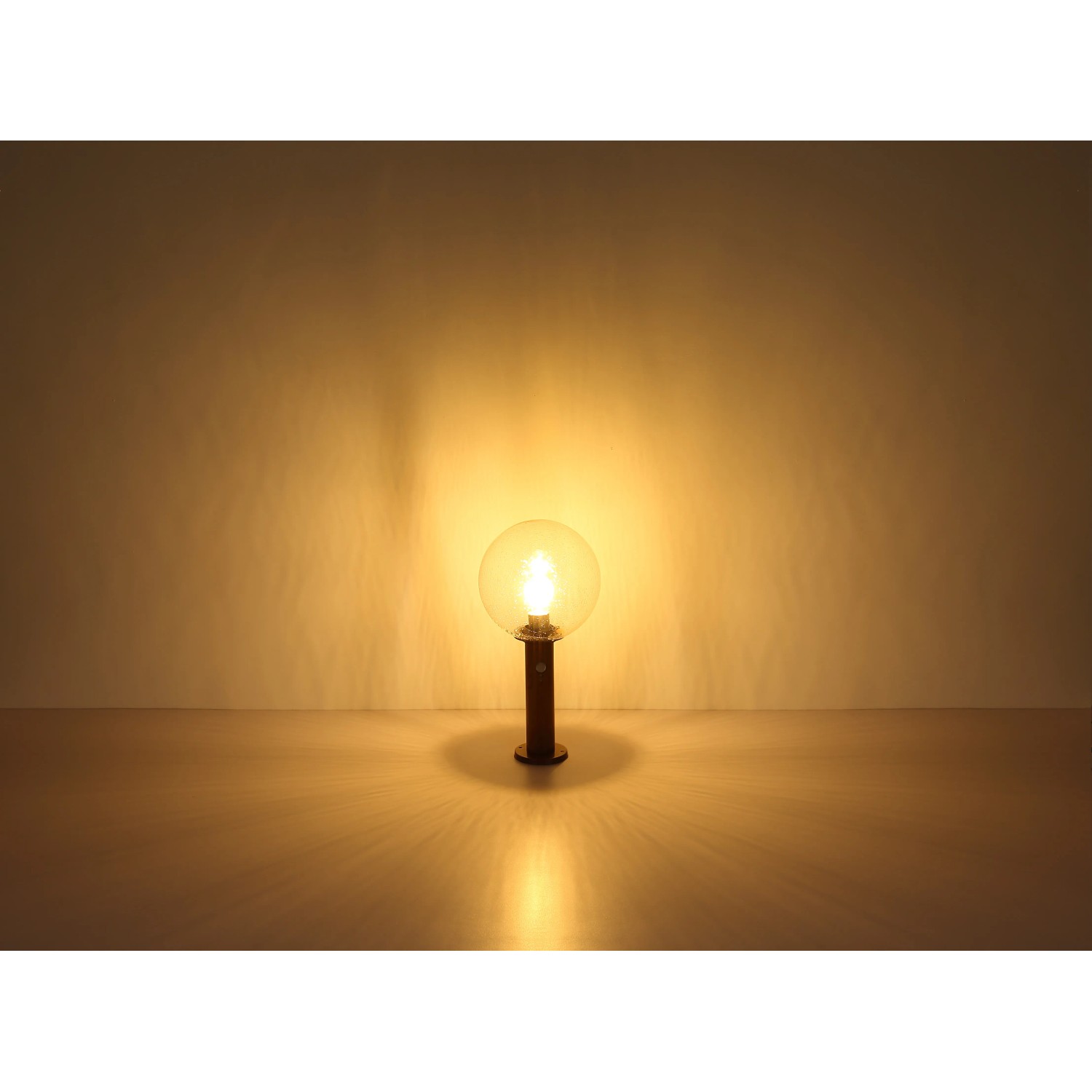 Globo Außenleuchte Ossy mit Bewegungsmelder, Holzoptik, 100cm hoch.