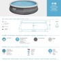 Bestway Fast Set Pool-Set Ø 457 cm, schiefergrauer Quick-Up Pool mit Rattan-Optik, inkl. Zubehör.