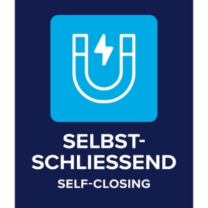 Symbol für selbstschliessenden Magnetvorhang von tesa® Insect Stop, Insektenschutz.
