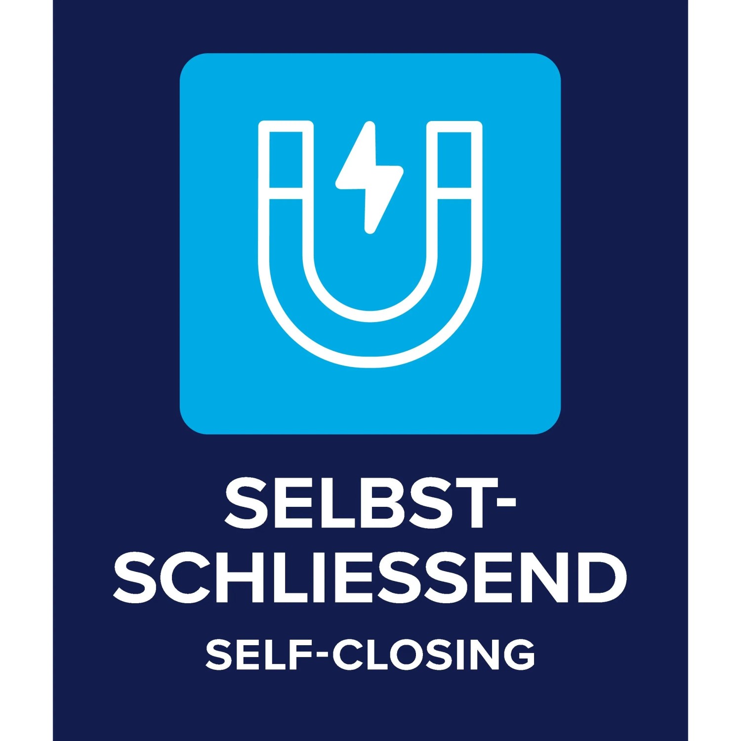 Symbol für selbstschliessenden Magnetvorhang von tesa® Insect Stop, Insektenschutz.