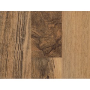 Laminatboden Comfort Nussbaum, dunkles Naturmatt-Dekor mit Holzmaserung.