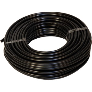 Schwarzes Emskabel Erdkabel NYY-J 5 x 1,5 mm² (25 m) aufgerollt.