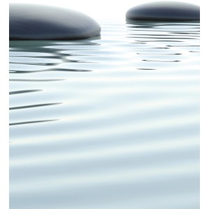 Schulte Duschrückwand DecoDesign Zen Steine & Wasser, Steine auf Wasser dargestellt.