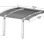 Technische Zeichnung: Palram Canopia Arizona Breeze 2.9 x 5 Carport in Anthrazit mit Maßangaben.
