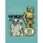 Blaues Star Wars Wandbild (30x40 cm) mit R2-D2 und C-3PO, "Beep Boop" Sprechblase.