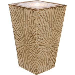 Granimex Keramik-Brunnen Embudo mit LED-Beleuchtung. Gartenbrunnen aus glasierter Keramik mit Wolkenmuster.