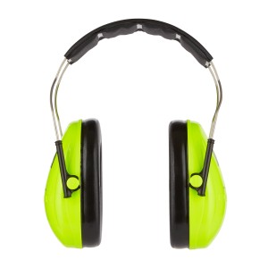 3M Peltor Kapselgehörschutz H510AK für Kinder, neongrün mit schwarzem Rand.