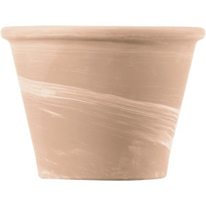 Deroma Pflanztopf Vasum Duo, Ø 21cm, weiß gestreift. Klassischer Terrakottatopf für den Außenbereich.