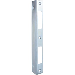 Kantiges, silbernes Winkelblech für Zimmertüren. Türschloss-Zubehör.