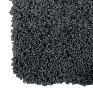 Anthrazitfarbene MSV Badematte aus Mikrofaser, 50x70 cm, flauschig und rutschfest.