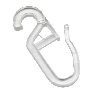 Transparenter Gardinenhaken Leon für Gardinenringe, 10er-Set, aus Kunststoff.