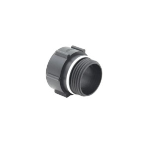 IBC Adapter S56x4 auf 56,6 mm (Rp 2) IG aus PP für Regentonnen und Wasserzapfstellen.