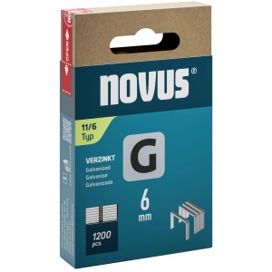 Novus Flachdrahtklammern G 11, 6 mm, 1200 Stück, für Tacker-Zubehör.
