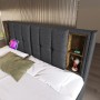 okwish Polsterbett 160x200cm mit USB C Schubladen Schlafzimmer Grau Leinen ohne Matratze_8