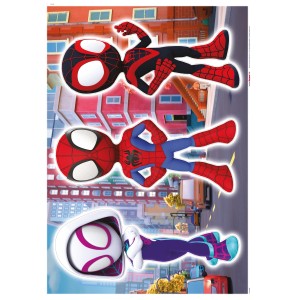 Komar Deko-Sticker Spiderman Trio für die Wand, zeigt 3 Comic-Spinnen.