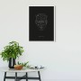 Wandbild Star Wars Maul, 50x70 cm, minimalistische Strichzeichnung auf schwarzem Grund.