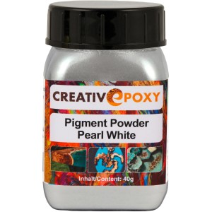 CreativEpoxy Pigment Pulver Perl Weiß-Metallic, 40g Dose für Epoxidharz.