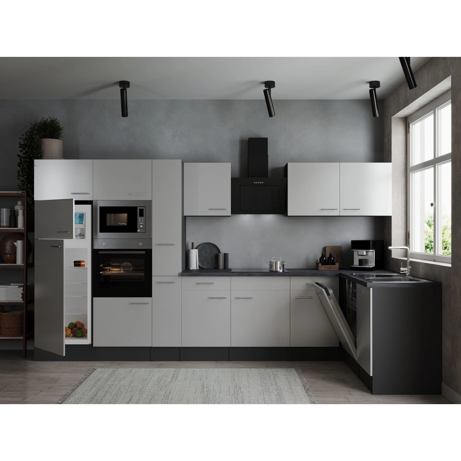 Respekta Winkelküche Oliver 370 cm Weiß_4