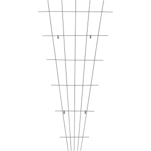 Anthrazitfarbenes Fächerspalier, 150x75 cm, zur Wandbegrünung und als Rankhilfe für Pflanzen.