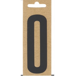 Schwarzer Folien-Buchstabe O, selbstklebend, 100 mm hoch, für Boote und Briefkästen.