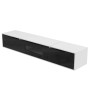 okwish TV Schrank mit LED Licht Holzoptik Glasböden 180x35x30cm Schwarz
