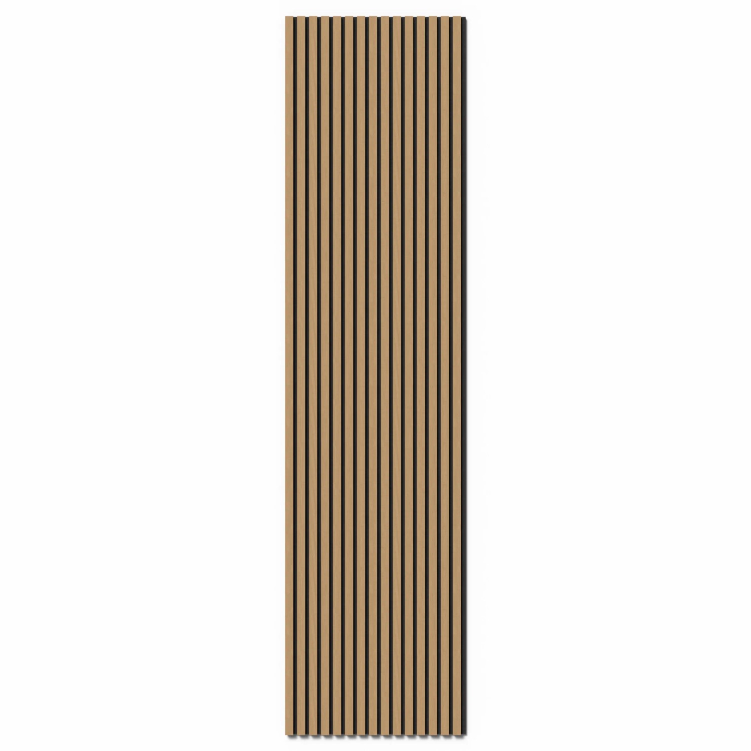 Akustikpaneel Eiche Natur, Wandverkleidung mit schwarzem Akustikfilz für besseren Raumklang.