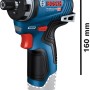 Bosch Professional GSR 12V-35 HX Akku-Bohrschrauber mit Abmessungen.