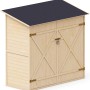 Upyard Garten-Geräteschuppen aus Holz, 150x70 cm, mit Doppeltür und schwarzem Dach.