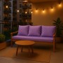 Lila Setgarden Bankkissen für 2-Sitzer Gartenbank, 100x50 + 2x50x56cm. Bequeme Gartenstuhlauflage.